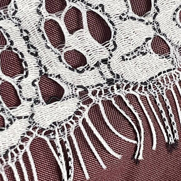 Carven French Designer Lace Blouse Top size 42 EU/M US Ivory Lined Back Zipper - Picture 4 of 11